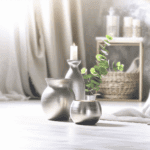 Srebrny świecznik z ceramiki – idealny do stylu glamour